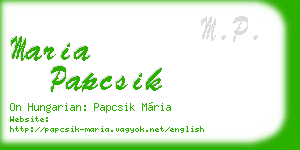 maria papcsik business card